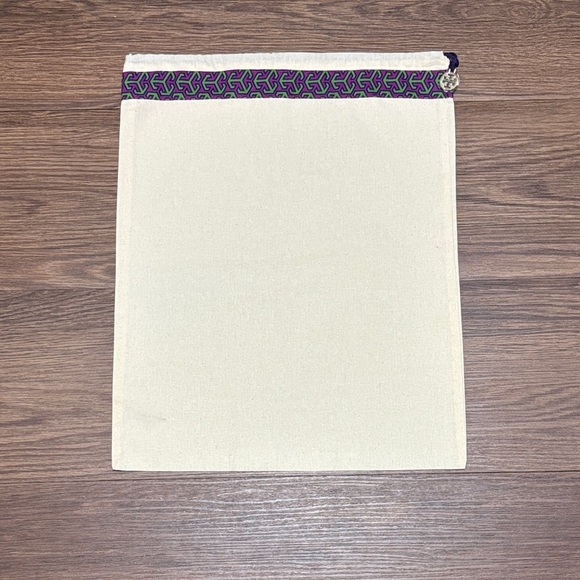 Tory Burch Canvas Dust Bag with Purple and Green Trim - Picture 1 of 5
